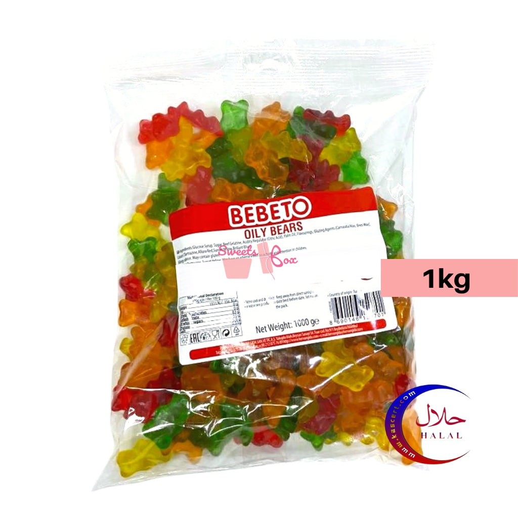 Bebeto Assorted Halal Gummy Candy 1kg - Tasty Halal Candy Gummy Gula-Gula Masam Manis Snack Family Pack