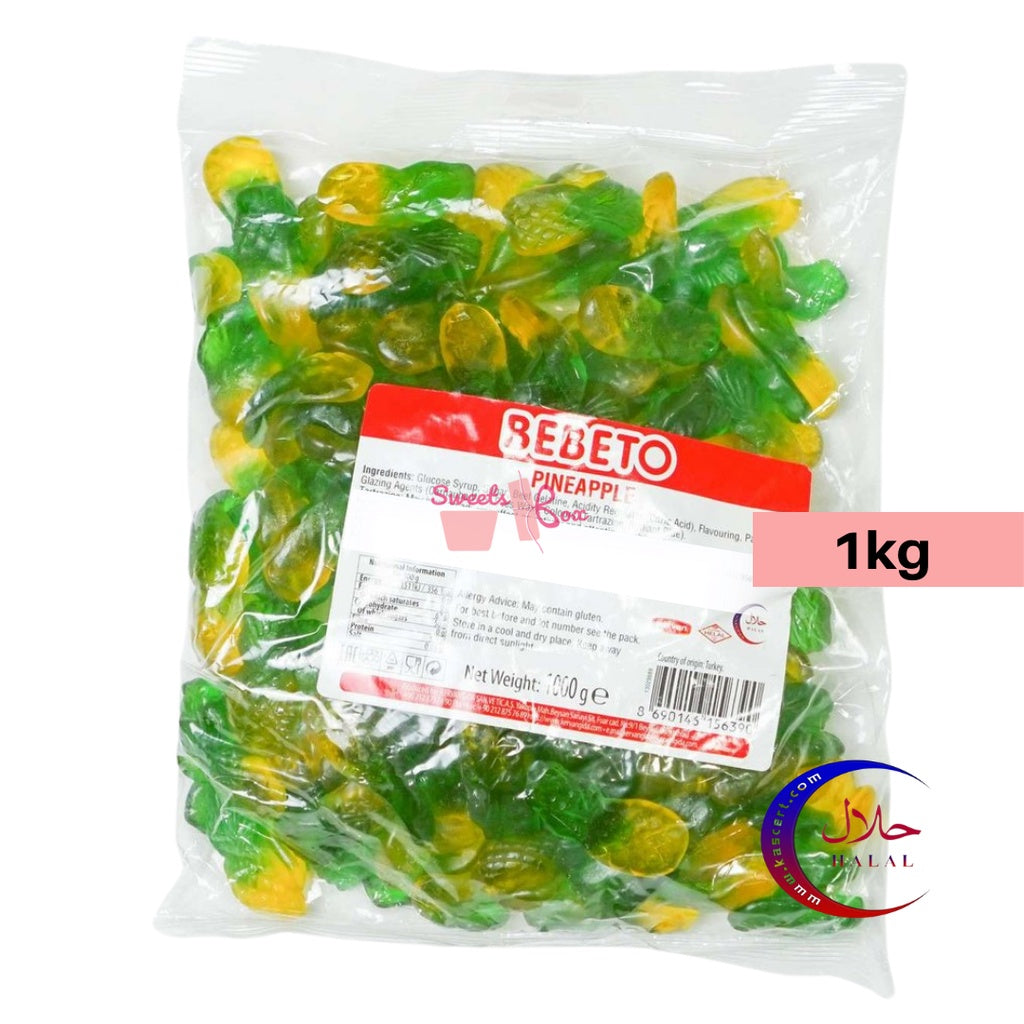 Bebeto Assorted Halal Gummy Candy 1kg - Tasty Halal Candy Gummy Gula-Gula Masam Manis Snack Family Pack