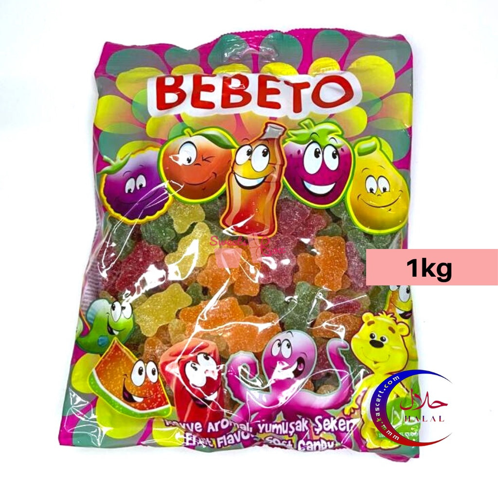 Bebeto Assorted Halal Gummy Candy 1kg - Tasty Halal Candy Gummy Gula-Gula Masam Manis Snack Family Pack