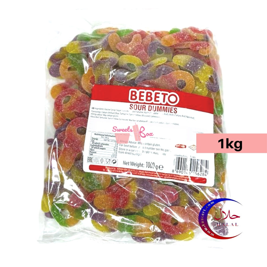 Bebeto Assorted Halal Gummy Candy 1kg - Tasty Halal Candy Gummy Gula-Gula Masam Manis Snack Family Pack