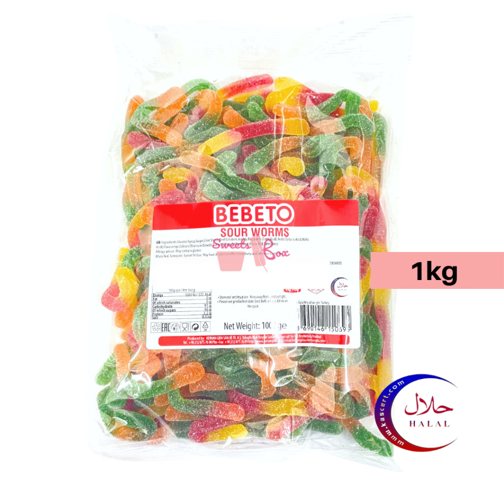Bebeto Assorted Halal Gummy Candy 1kg - Tasty Halal Candy Gummy Gula-Gula Masam Manis Snack Family Pack