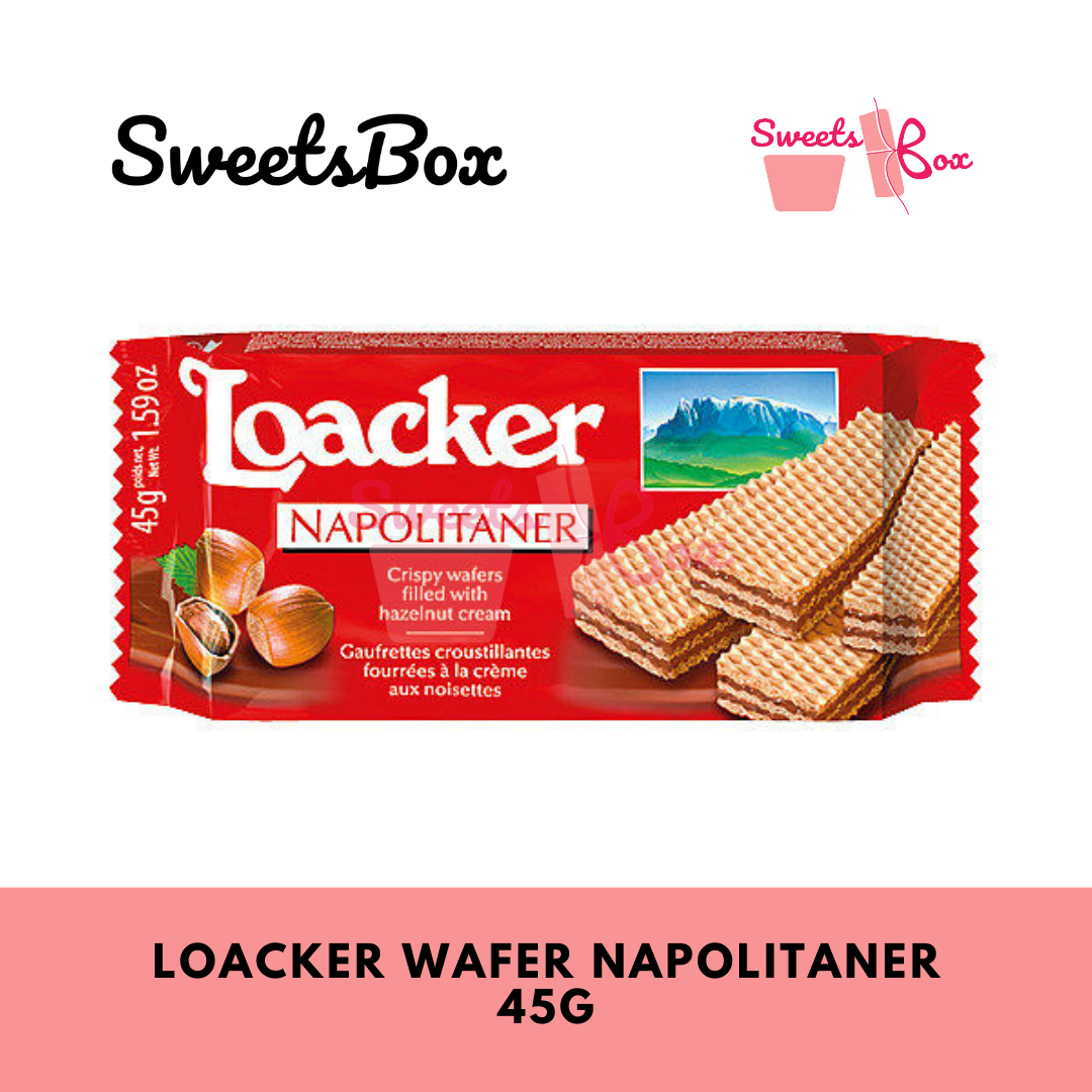 Loacker Classic Wafer ( Napolitaner / Cremkakao / Milk / Peanut Butter / Vanilla) - 45g - Biskut Coklat Sedap