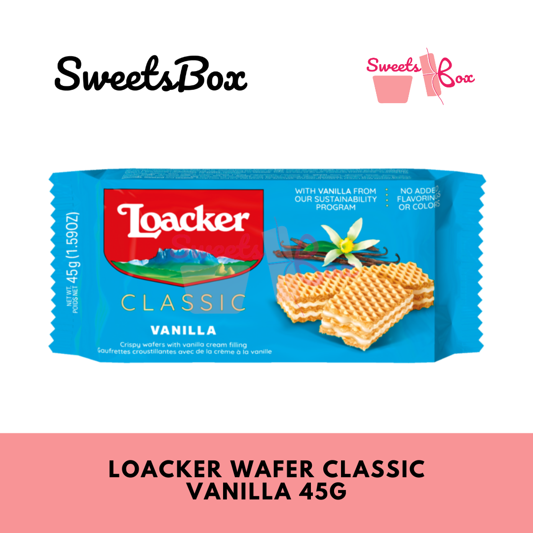 Loacker Classic Wafer ( Napolitaner / Cremkakao / Milk / Peanut Butter / Vanilla) - 45g - Biskut Coklat Sedap
