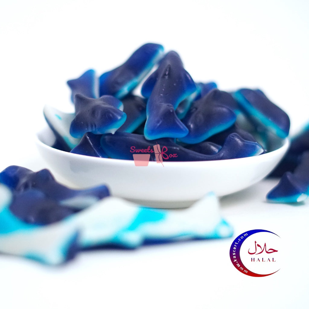 Bebeto Blue Shark Gummies – Blueberry Flavored Halal Chewy Candy for Kids & Adults