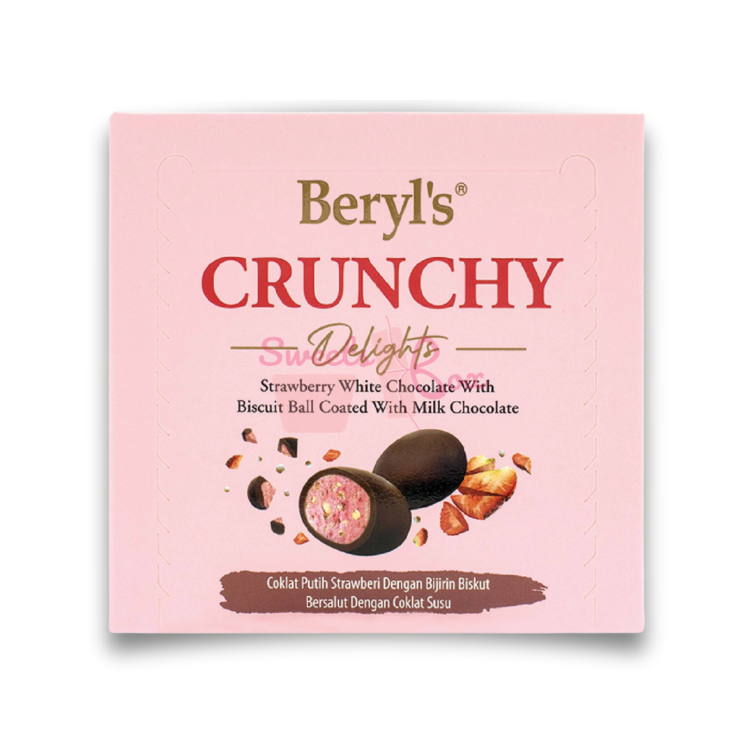 Beryl's Crunchy Delights Strawberry White Chocolate Biscuit Ball With Milk Chocolate 60g