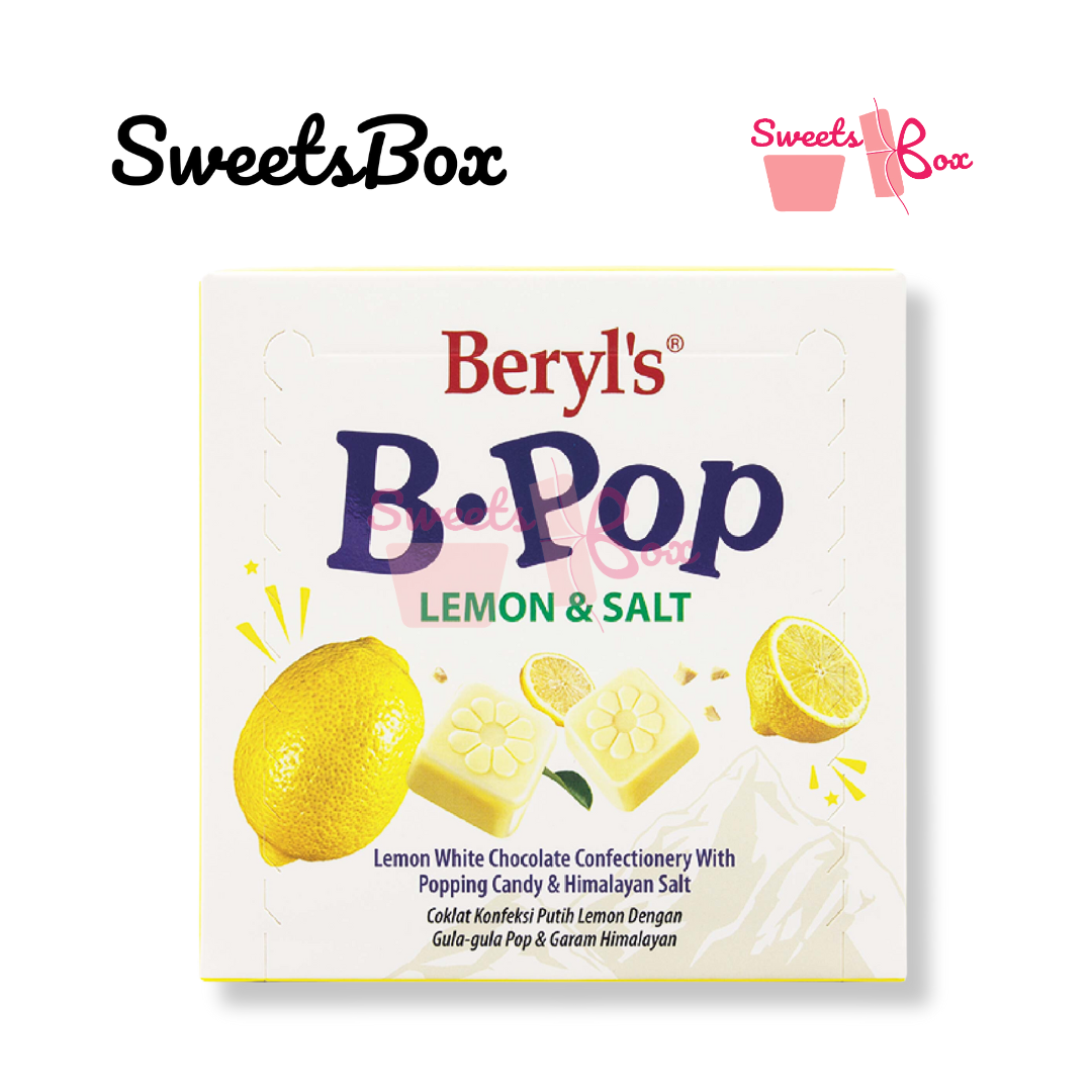 Beryl's B.POP Lemon White Chocolate Confectionery With Popping Candy & Salt (50g)