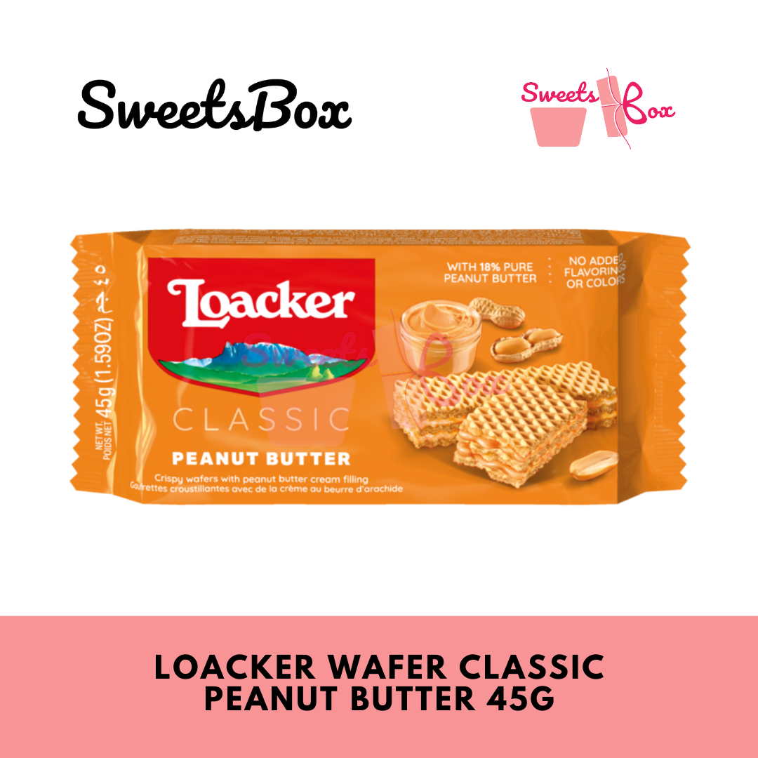 Loacker Classic Wafer ( Napolitaner / Cremkakao / Milk / Peanut Butter / Vanilla) - 45g - Biskut Coklat Sedap