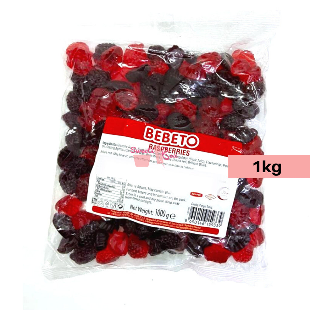 Bebeto Oily Raspberry Gummies – Juicy, Glossy & Halal-Certified Treats