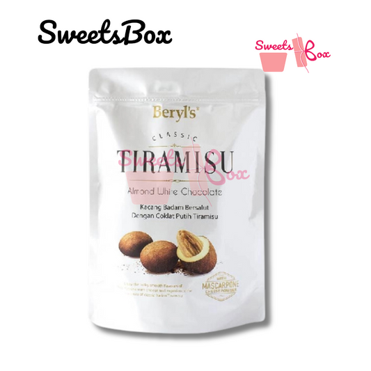 Beryl's Classic Tiramisu Almond White Chocolate Confectionery (300g) -Zipbag