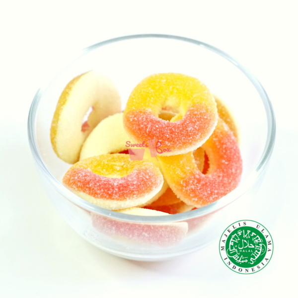 Haribo Gummy Peach Rings 1kg Mysweetbox