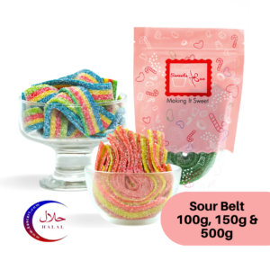 Bebeto Sour Belt Gummy 100g / 150g / 500g – Halal Certified & Best Selling